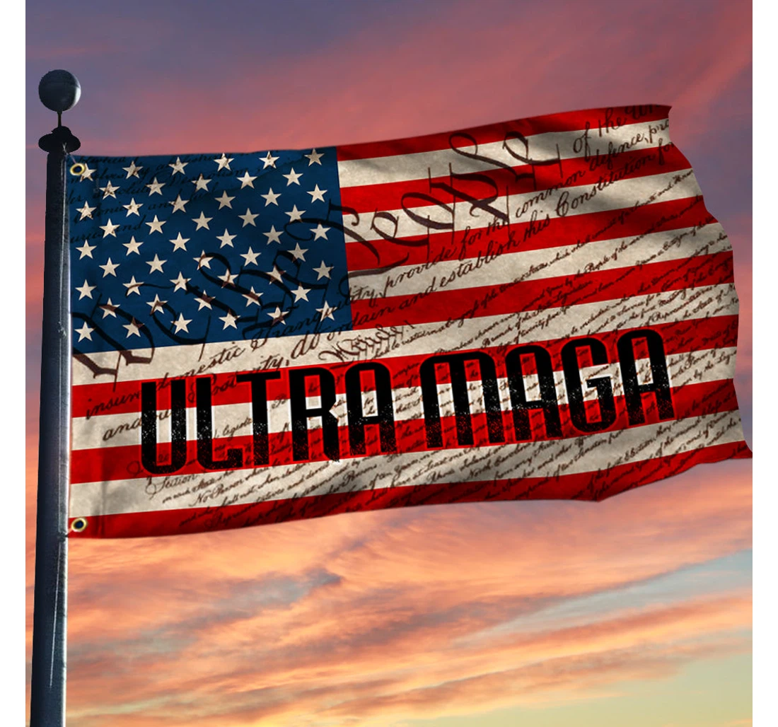 American Grommet Ultra Maga Bnn163gf Happy Independence Day 4th Of July America Outdoor, Patriotic Printed Both-Sides, UV And Fade - Resistant Flag