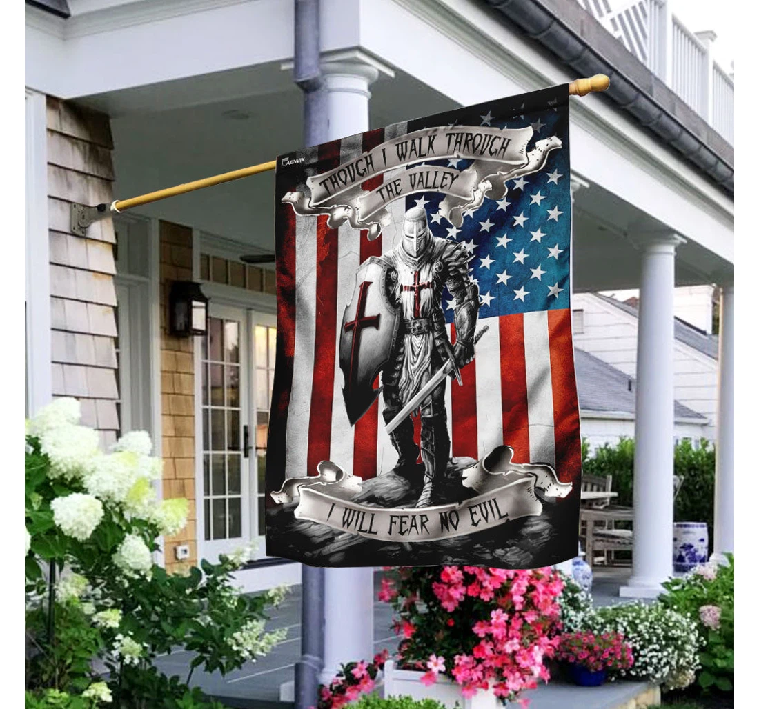 I Will Fear No Evil Trn1066f Happy Independence Day 4th Of July America Outdoor, Patriotic Printed Both-Sides, UV And Fade - Resistant Flag