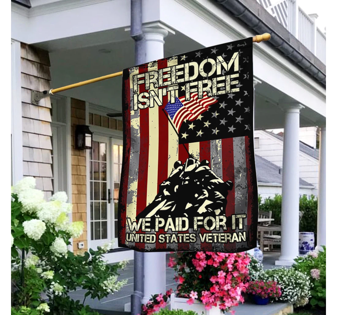 Veteran Freedom Is Not Free Bnv385f Happy Independence Day 4th Of July America Outdoor, Patriotic Printed Both-Sides, UV And Fade - Resistant Flag