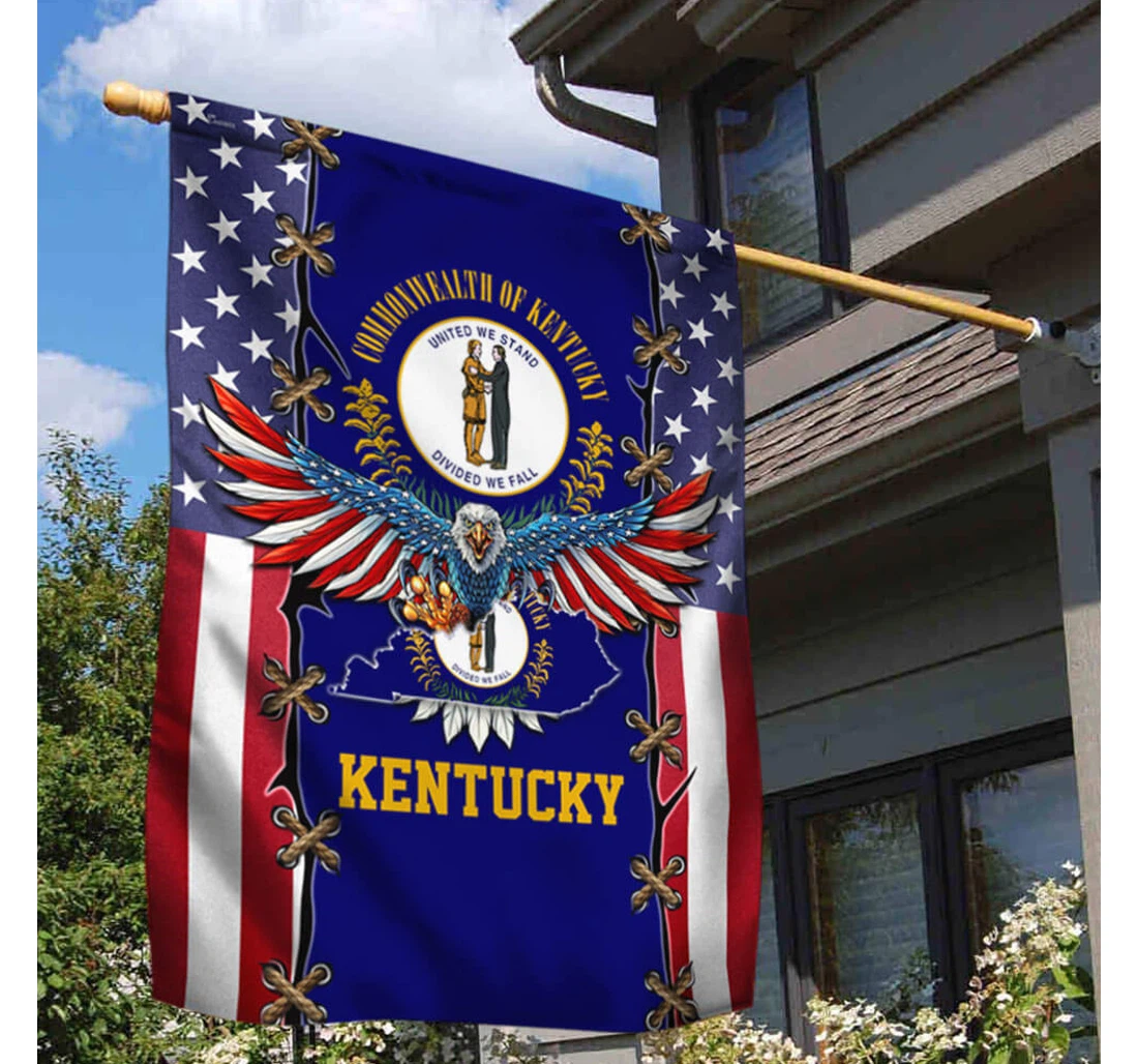 Kentucky Us States Patriot Eagle American Thb3622fv4 Happy Independence Day 4th Of July America Outdoor, Patriotic Printed Both-Sides, UV And Fade - Resistant Flag