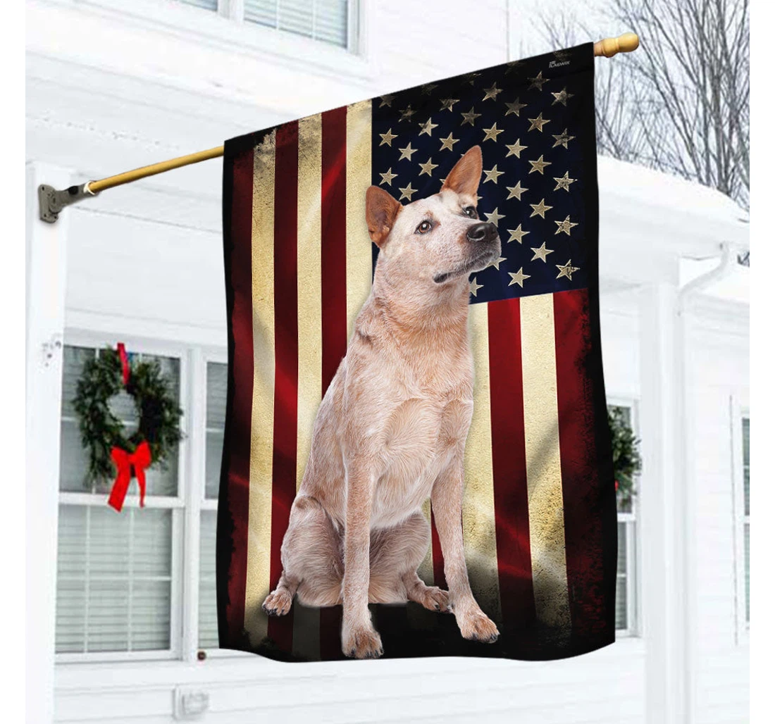 Australian Cattle Dog Red Coat American Patriot Anl40fv57 Happy Independence Day 4th Of July America Outdoor, Patriotic Printed Both-Sides, UV And Fade - Resistant Flag