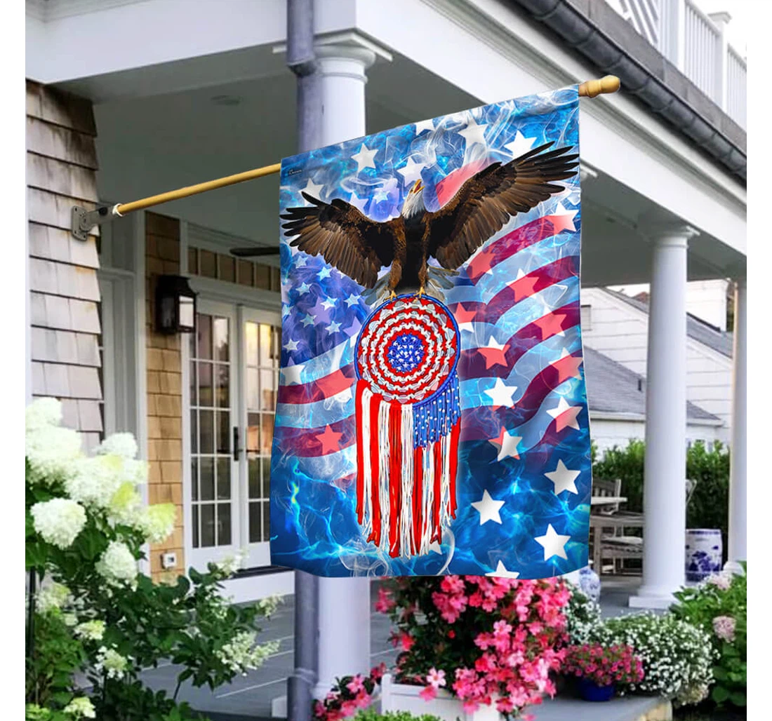 America Patriot Dreamcatcher Nnt394f Happy Independence Day 4th Of July America Outdoor, Patriotic Printed Both-Sides, UV And Fade - Resistant Flag