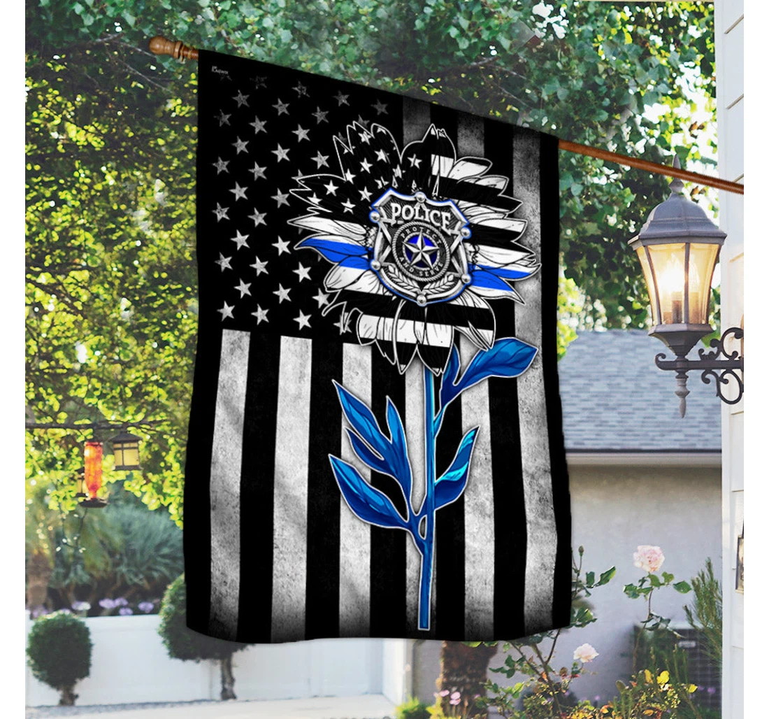 America Police Sunflower Sunshine Lnt113f Happy Independence Day 4th Of July America Outdoor, Patriotic Printed Both-Sides, UV And Fade - Resistant Flag
