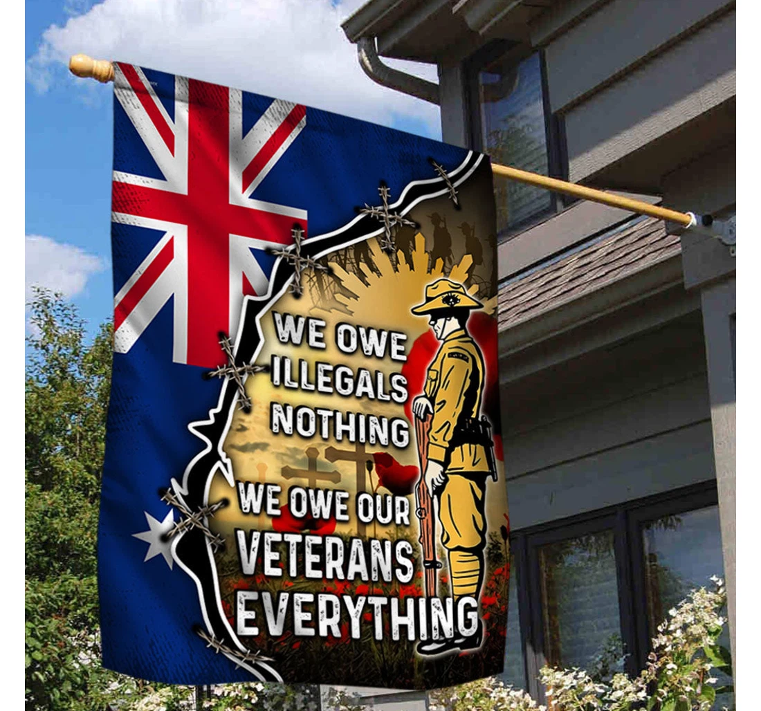 Veteran Australia We Owe Our Veterans Everything Mlh2224f Happy Independence Day 4th Of July America Outdoor, Patriotic Printed Both-Sides, UV And Fade - Resistant Flag