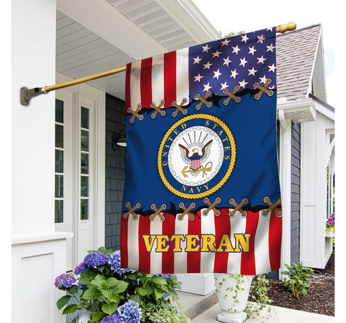 Us Navy United States Navy Veteran Trv1805f Happy Independence Day 4th Of July America Outdoor, Patriotic Printed Both-Sides, UV And Fade - Resistant Flag