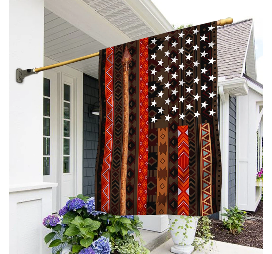 Native American Bnt208f Happy Independence Day 4th Of July America Outdoor, Patriotic Printed Both-Sides, UV And Fade - Resistant Flag