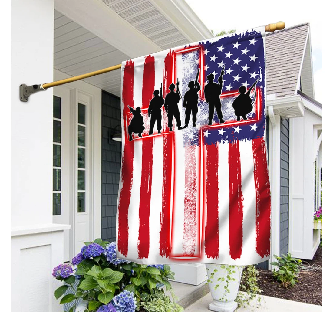 Veteran Memorial Day Veterans Qtr146f Happy Independence Day 4th Of July America Outdoor, Patriotic Printed Both-Sides, UV And Fade - Resistant Flag