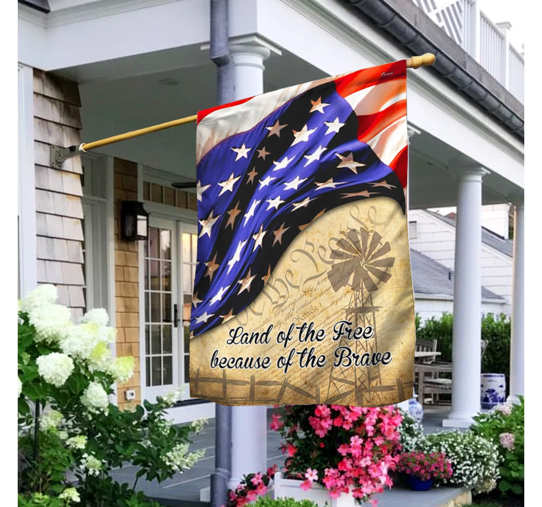 America Patriotic Land Of The Free Because Of The Brave Lnt275f Happy Independence Day 4th Of July America Outdoor, Patriotic Printed Both-Sides, UV And Fade - Resistant Flag