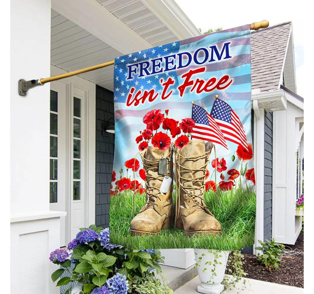 Veteran Soldier Boots Memorial Day Independence Day Freedom Isnt Free Mln178f Happy Independence Day 4th Of July America Outdoor, Patriotic Printed Both-Sides, UV And Fade - Resistant Flag