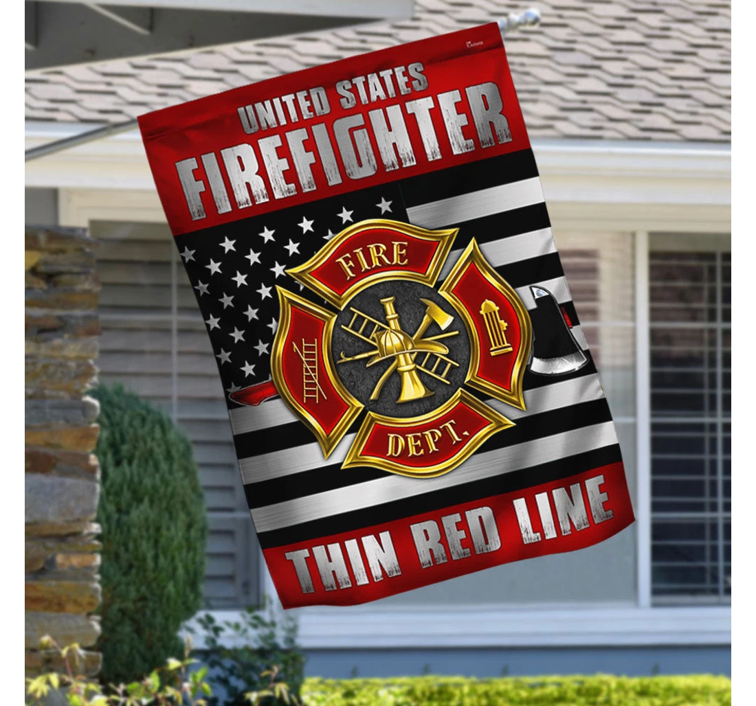 Firefighter Fire Dept Lnt177f Happy Independence Day 4th Of July America Outdoor, Patriotic Printed Both-Sides, UV And Fade - Resistant Flag