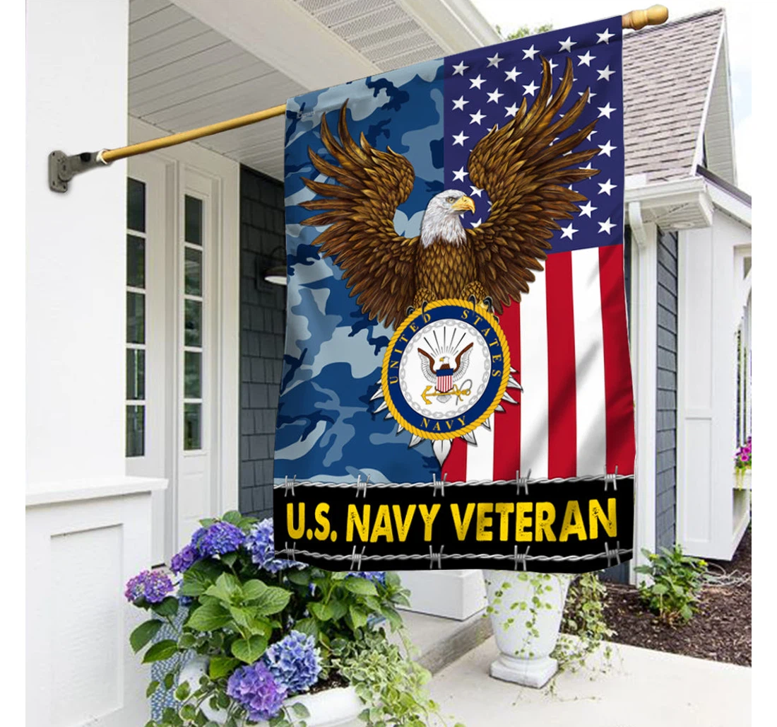 Us Navy American Eagle Bnn176fv2 Happy Independence Day 4th Of July America Outdoor, Patriotic Printed Both-Sides, UV And Fade - Resistant Flag