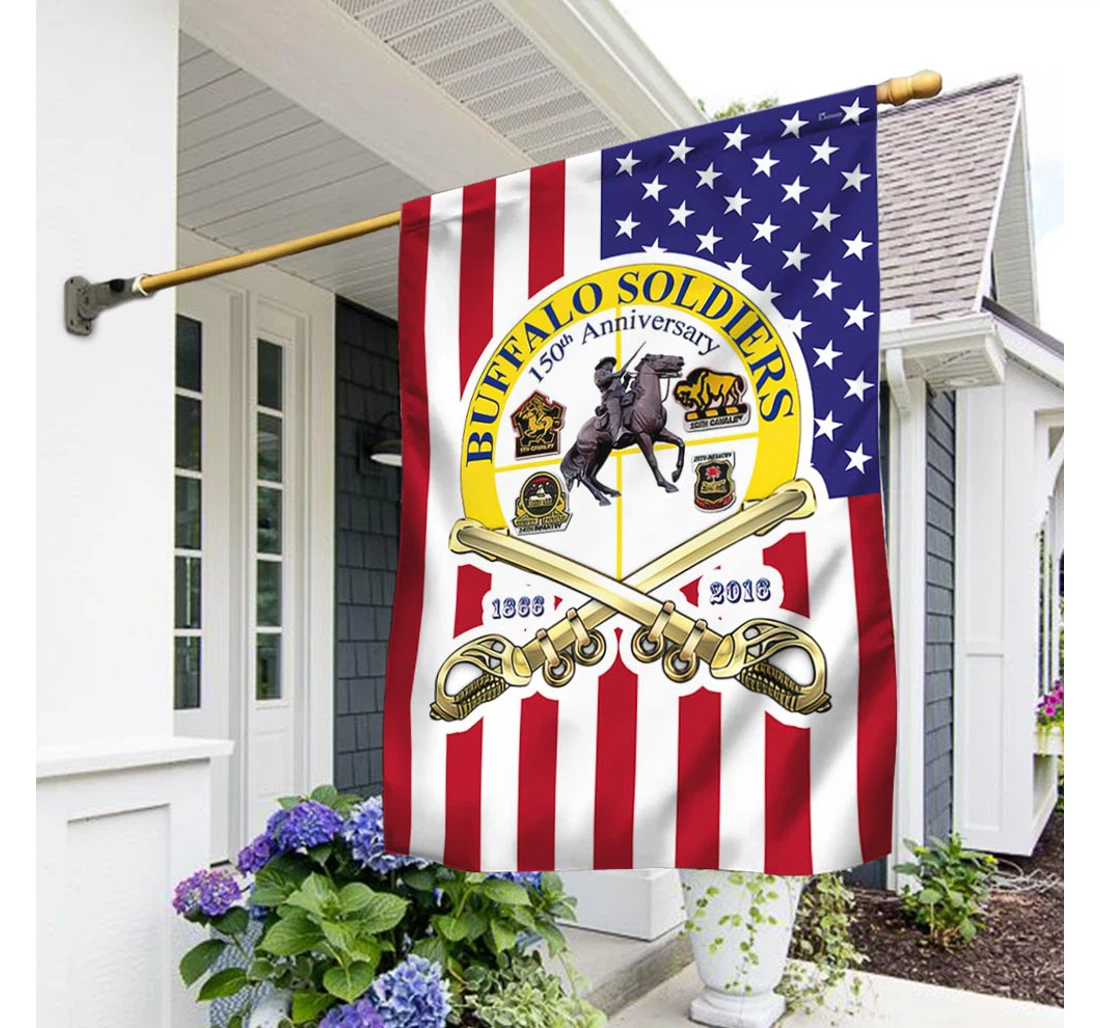 Buffalo Soldier 9th 10th Lnt267fv2 Happy Independence Day 4th Of July America Outdoor, Patriotic Printed Both-Sides, UV And Fade - Resistant Flag