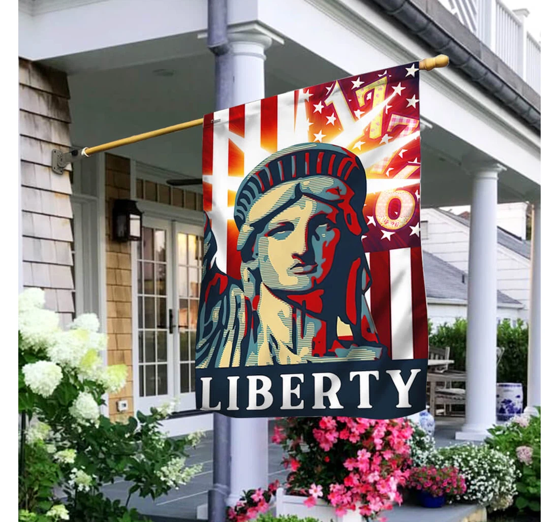 American Liberty Nnt04fv1 Happy Independence Day 4th Of July America Outdoor, Patriotic Printed Both-Sides, UV And Fade - Resistant Flag