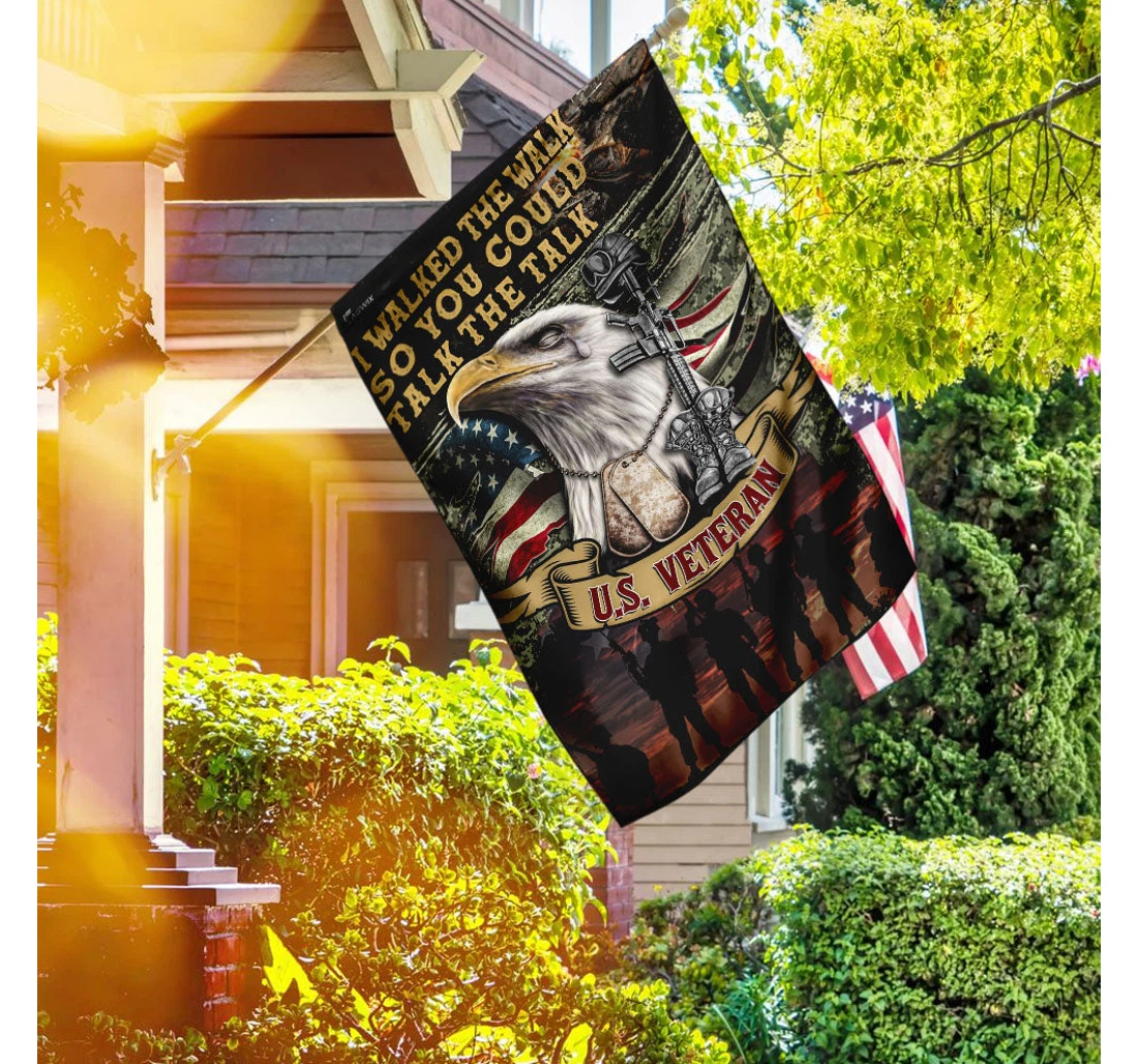 I Walked The Walk Us Veteran Happy Independence Day 4th Of July America Outdoor, Patriotic Printed Both-Sides, UV And Fade - Resistant Flag