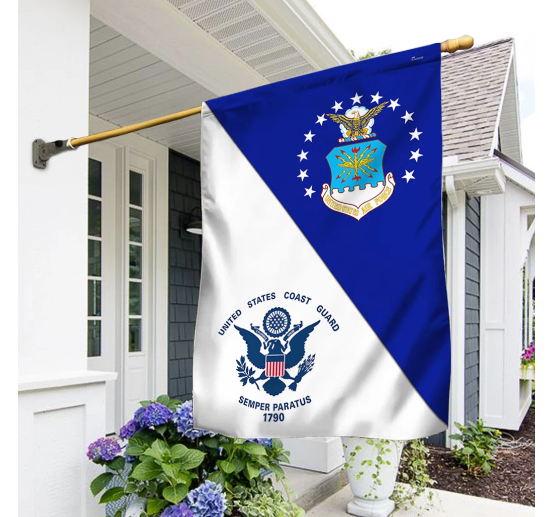 Us Air Force Coast Guard Usaf Uscg Trl1861f Happy Independence Day 4th Of July America Outdoor, Patriotic Printed Both-Sides, UV And Fade - Resistant Flag