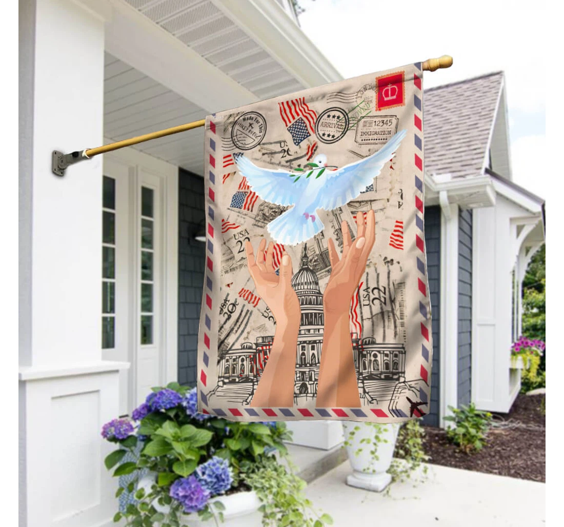 July 4th Independence Day Freedom Wings Ntb17f Happy Independence Day 4th Of July America Outdoor, Patriotic Printed Both-Sides, UV And Fade - Resistant Flag