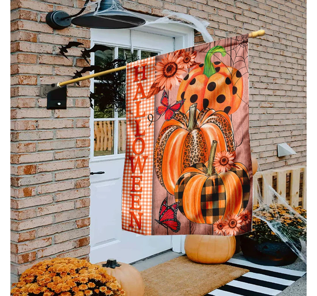 Halloween Happy Fall Pumpkin Trn1223f Printed Both-Sides, UV And Fade - Resistant Flag