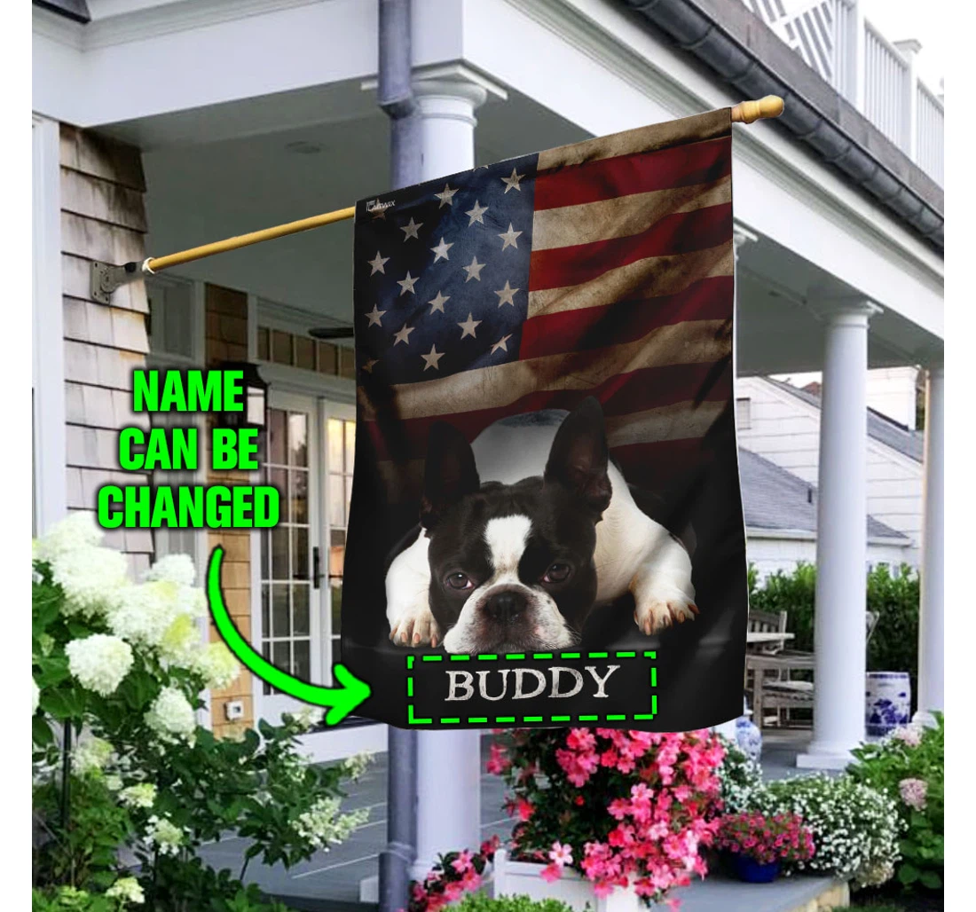 Personalized Boston Terrier American Printed Both-Sides, UV And Fade - Resistant Flag