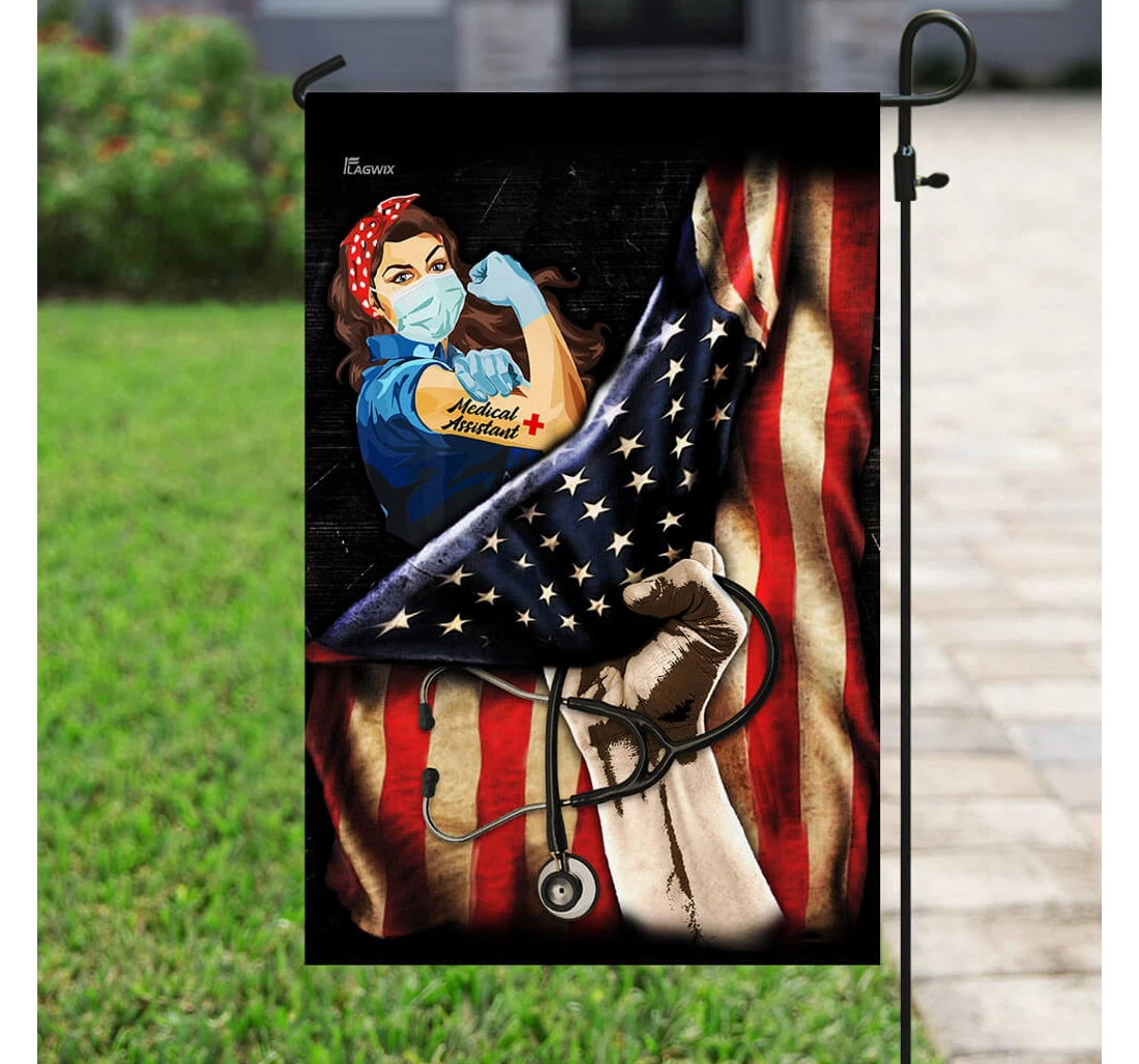 Proud Medical Assistant Printed Both-Sides, UV And Fade - Resistant Flag
