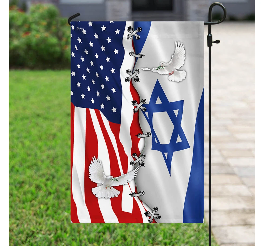 Jewish American Printed Both-Sides, UV And Fade - Resistant Flag