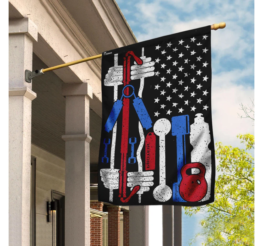 Gym Fitness Printed Both-Sides, UV And Fade - Resistant Flag