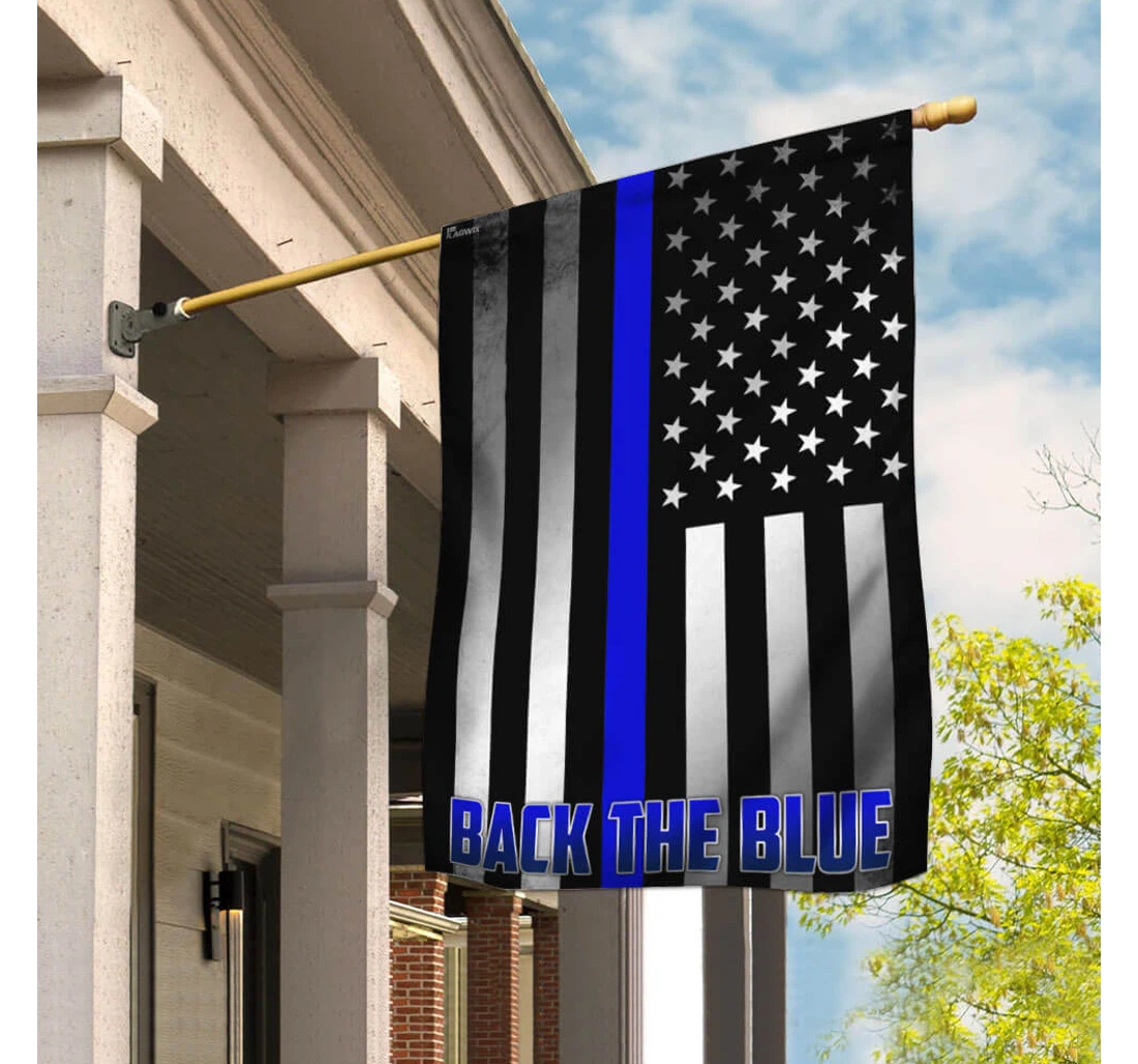 Police Law Enforcement Back The Blue Printed Both-Sides, UV And Fade - Resistant Flag
