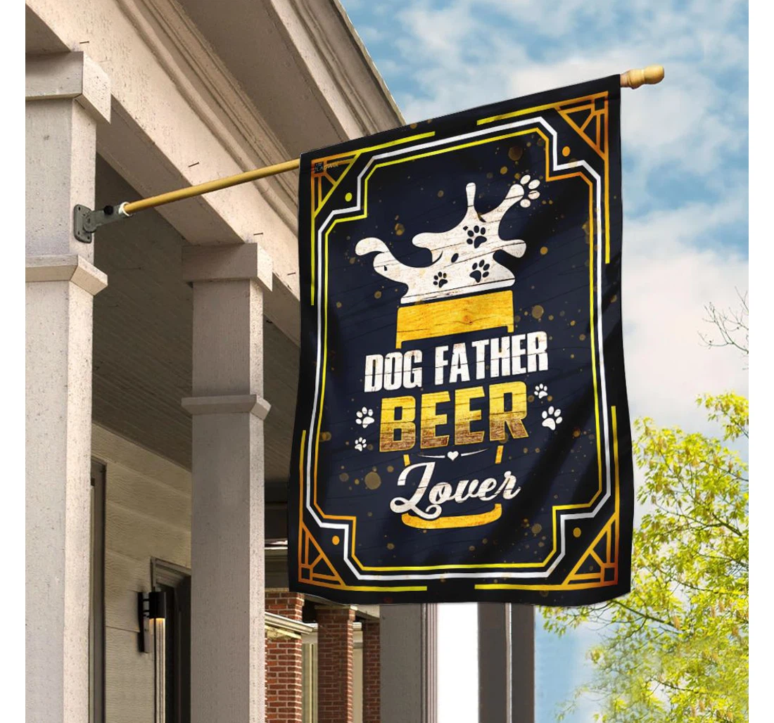 Dog Father Beer Lover Printed Both-Sides, UV And Fade - Resistant Flag