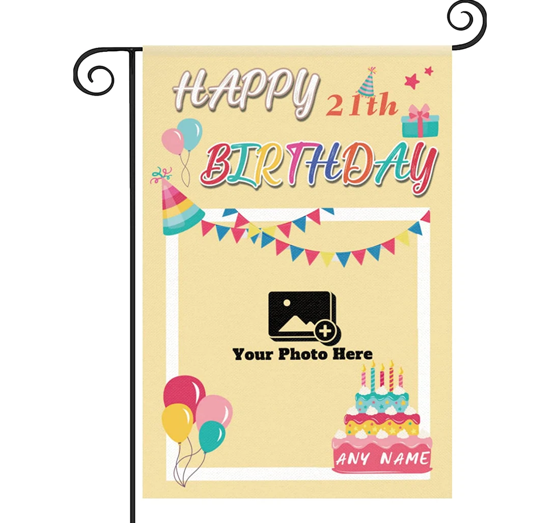 Custom Personalized Happy Birthday Happy Birthday Printed Both-Sides, UV And Fade - Resistant Flag