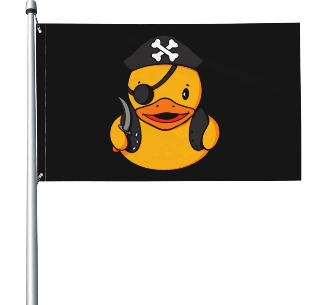 Pirate Rubber Duck Bright Vivid Colors With Single-sided Printed Both-Sides, UV And Fade - Resistant Flag