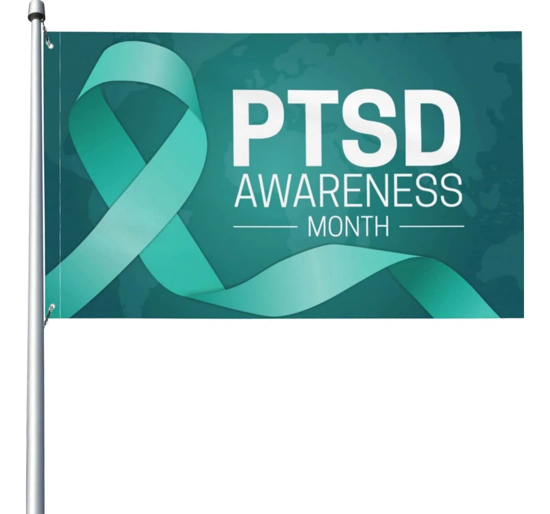 June Is Ptsd Awareness Month Printed Both-Sides, UV And Fade - Resistant Flag