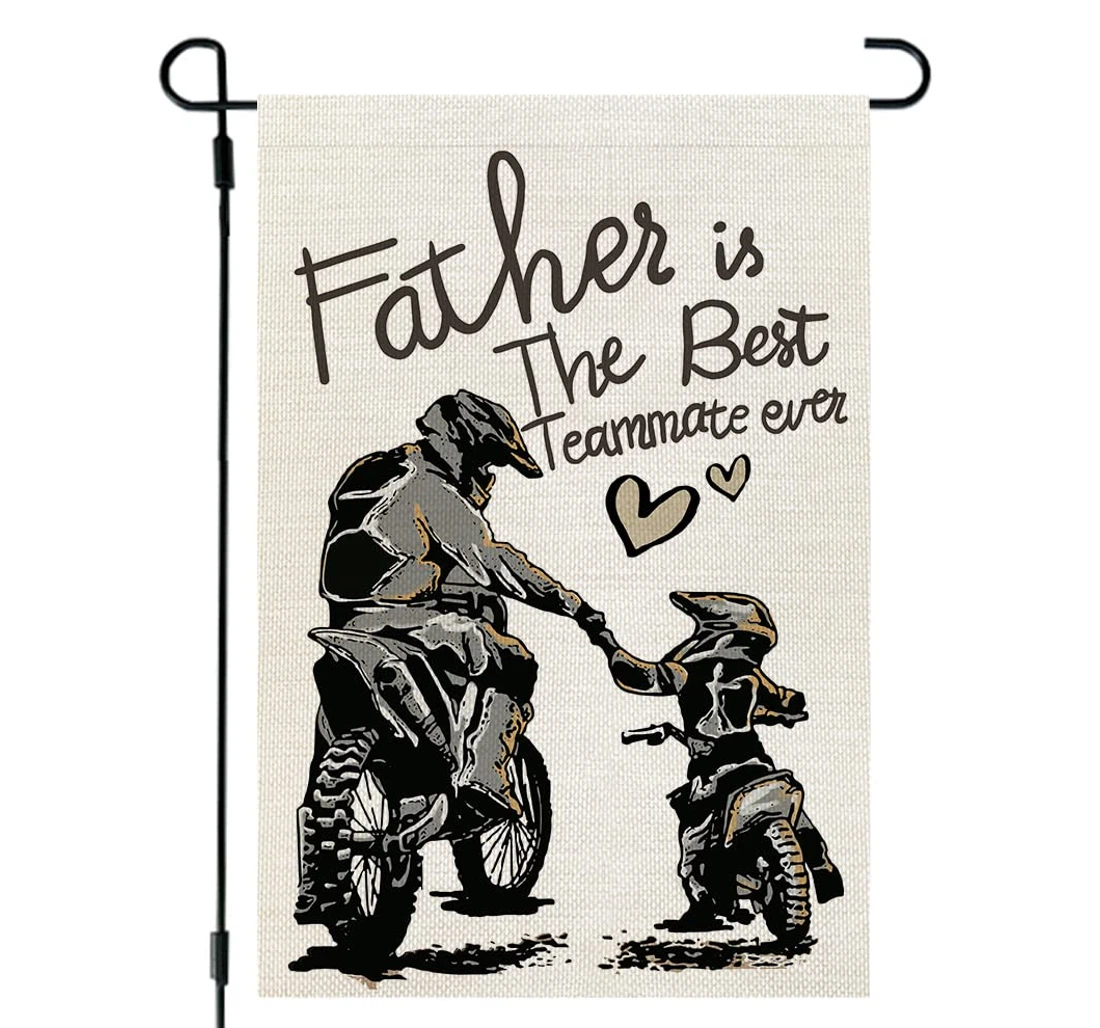 Father's Day Father Is The Best Teammate Ever Printed Both-Sides, UV And Fade - Resistant Flag