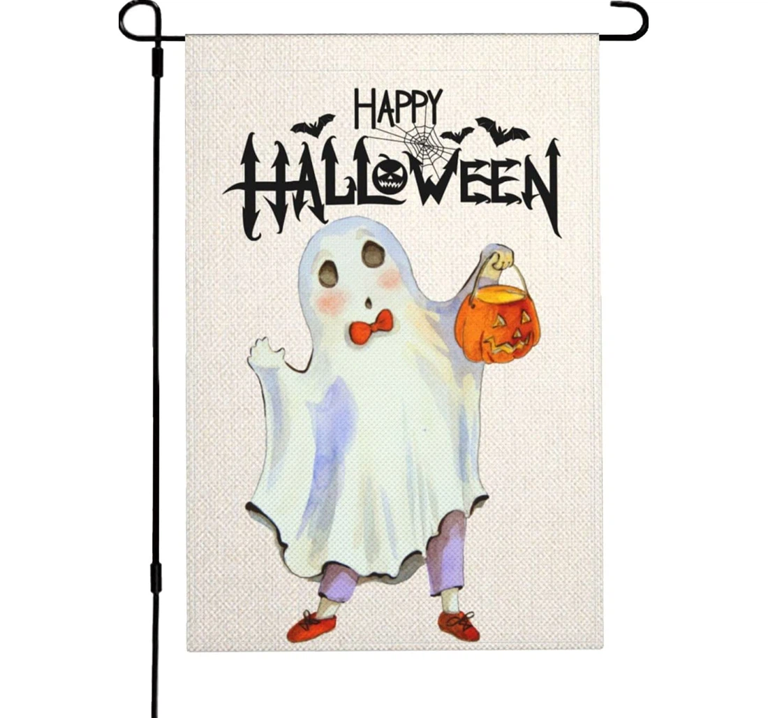 Halloween Halloween Cute Ghost Pumpkin Printed Both-Sides, UV And Fade - Resistant Flag