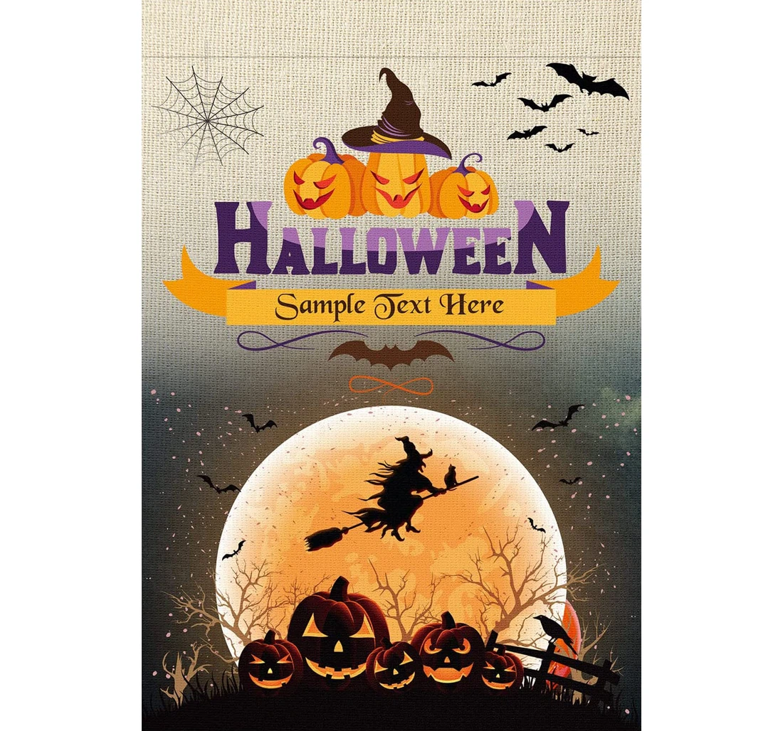 Aiex Halloween Halloween Wizard Scary Pumpkin Halloween Halloween Printed Both-Sides, UV And Fade - Resistant Flag