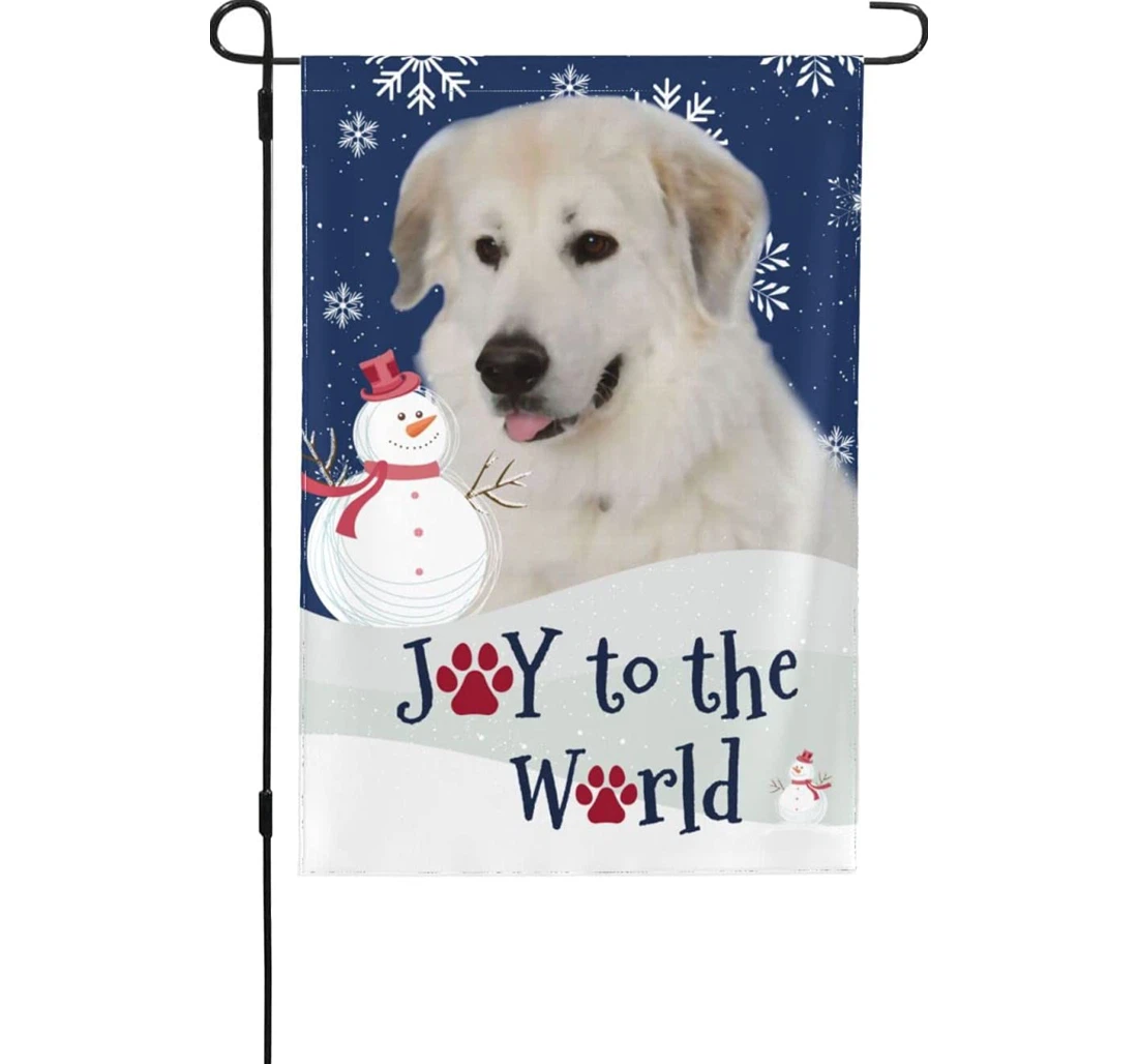 Merry Christmas Snowflakes Great Pyrenees Christmas Happy Christmas Printed Both-Sides, UV And Fade - Resistant Flag