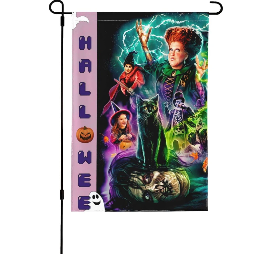 Halloween Halloween Witch Rustic Black Seasonal Printed Both-Sides, UV And Fade - Resistant Flag