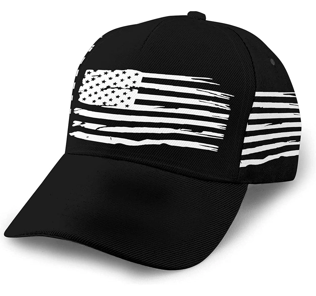 Personalized Distressed American Flag 1 Snapback Flat Bill Hip Hop Hats Unisex Snapback, Classic Baseball Cap