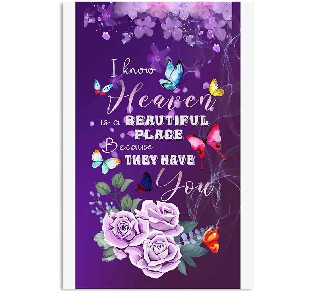 Poster, Canvas - Husband Heaven Is A Beautiful Place Because Of You Trending Vertical Print Framed Wall Art