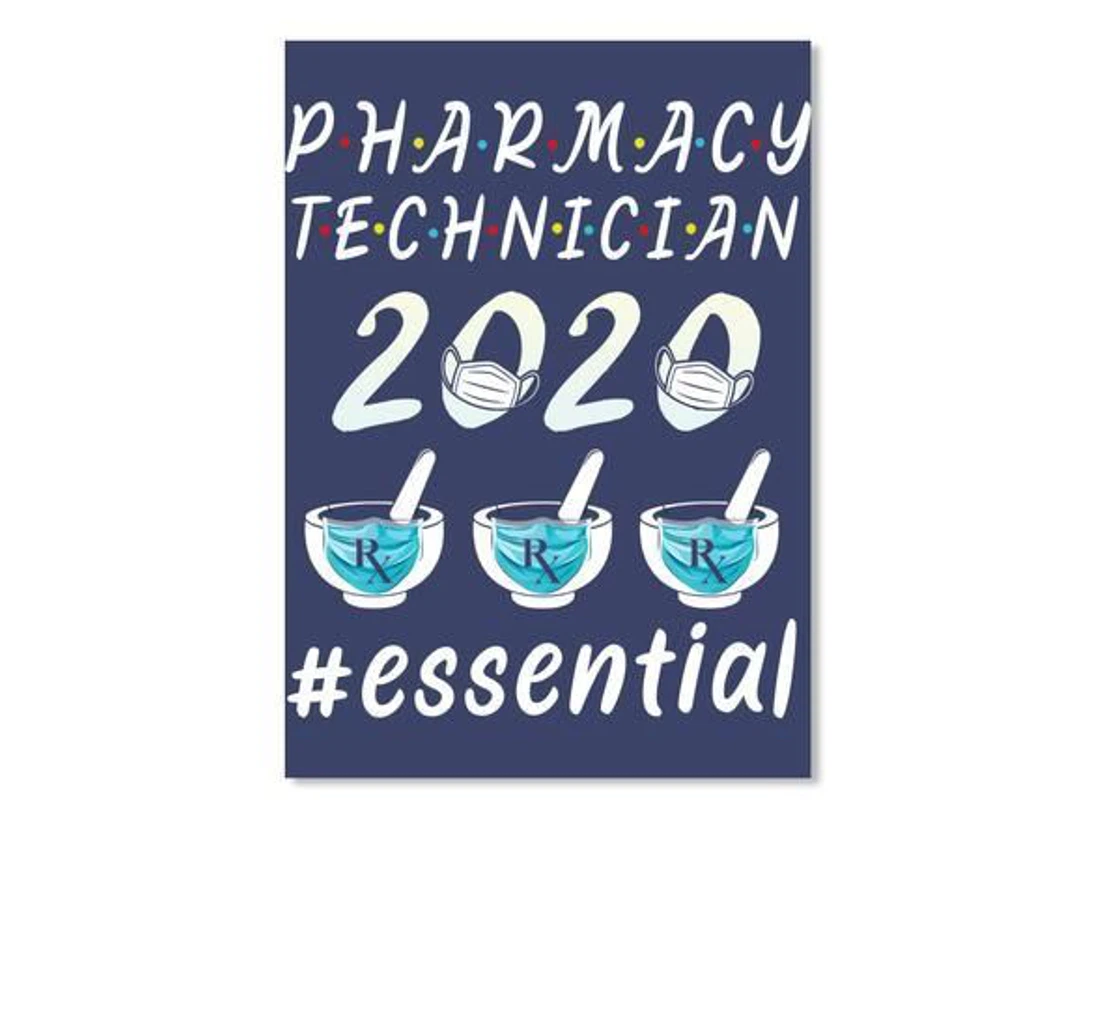 Poster, Canvas - Pharmacy Technician 2020 Essential Trending Friends Print Framed Wall Art