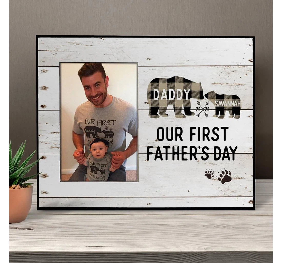 Poster, Canvas - Custom Our First Pattern Happy Father's Day Print Framed Wall Art