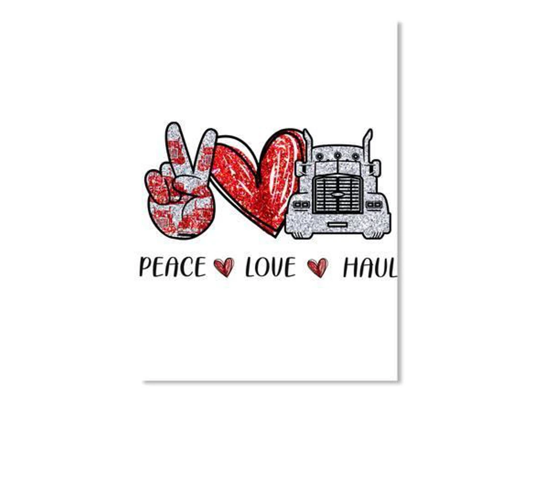 Poster, Canvas - Peace Love Haul Trending Friends Print Framed Wall Art