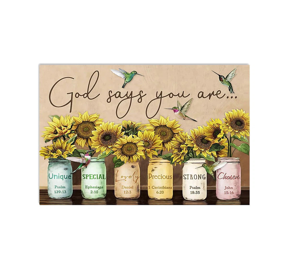 Poster, Canvas - God Says You Are Birthday Your Friends Print Framed Wall Art