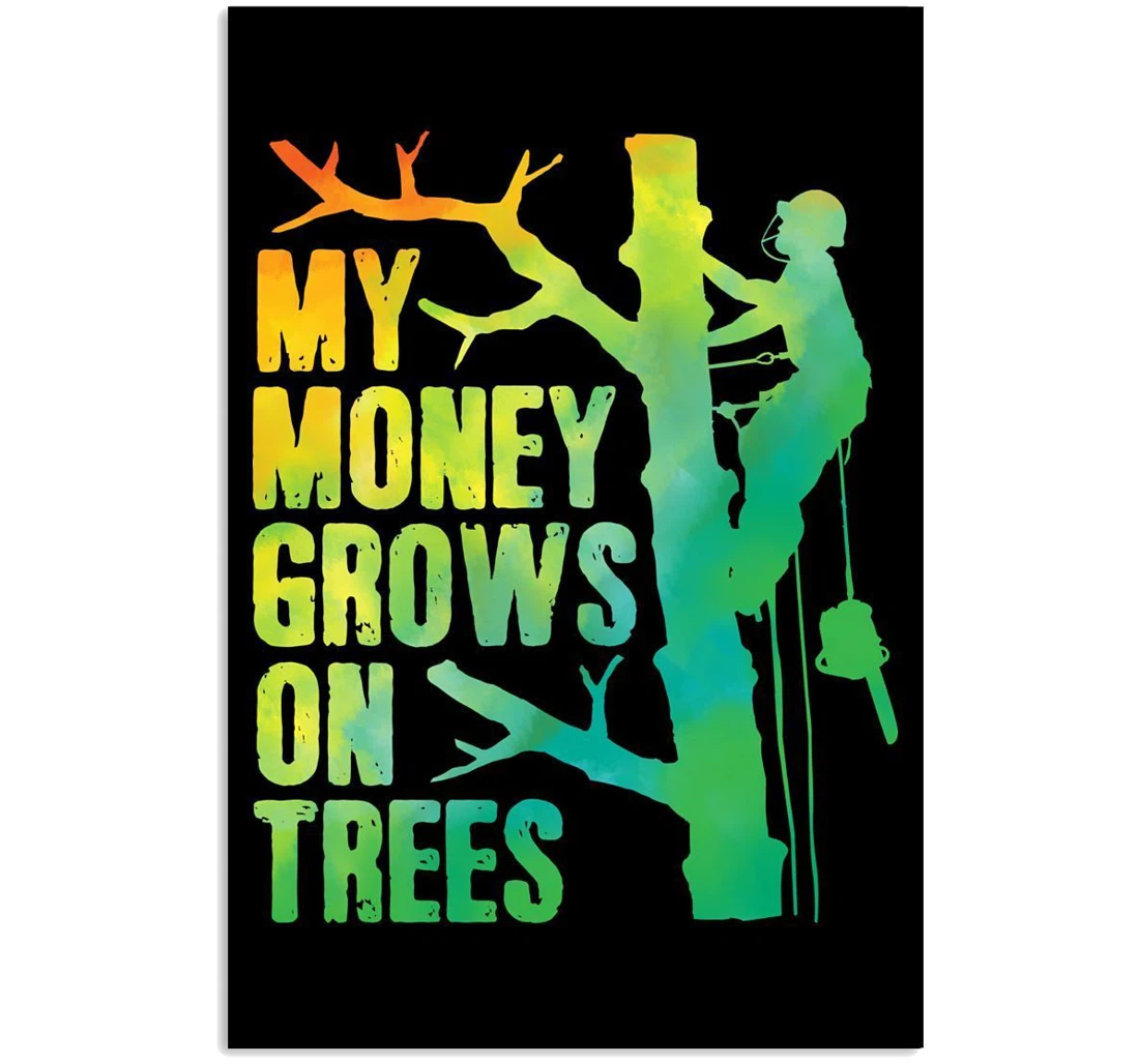 Poster, Canvas - My Money Grows On Trees A Birthday Vertical Print Framed Wall Art