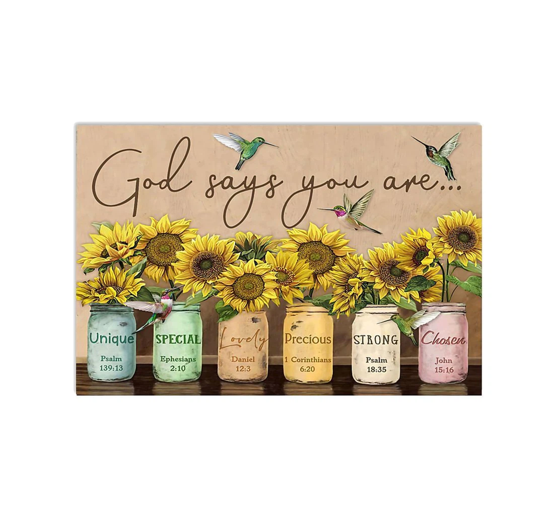 Poster, Canvas - God Says You Are Birthday Your Friends Print Framed Wall Art