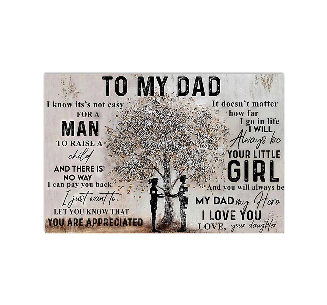 Poster, Canvas - To My Dad I Love You Custom Design Perfect Father's Day Print Framed Wall Art