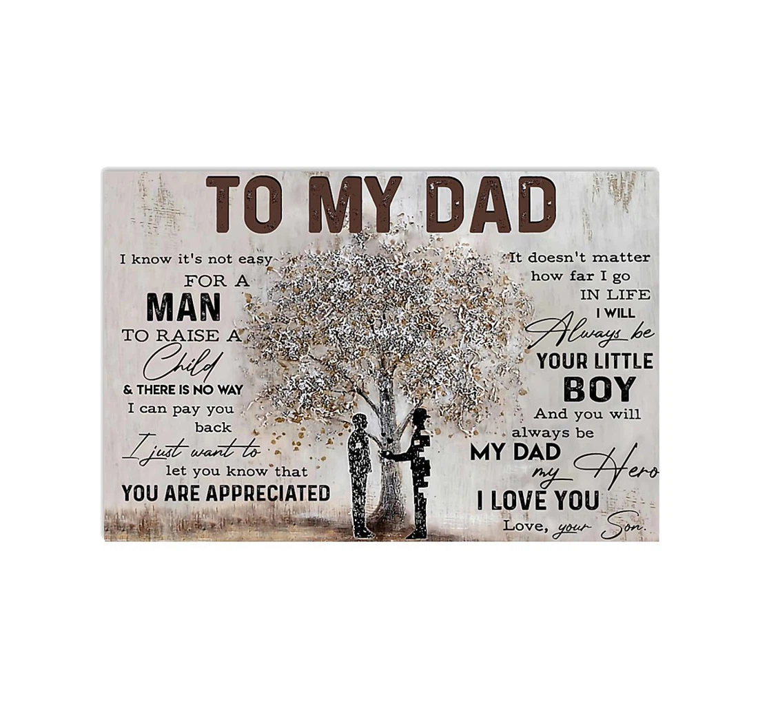 Poster, Canvas - To My Dad I Love You Custom Design Perfect Father's Day Print Framed Wall Art