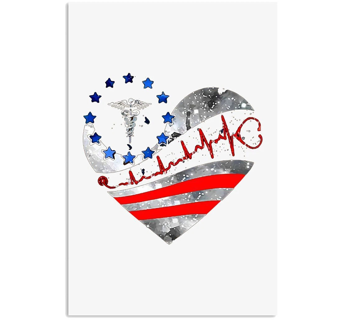 Poster, Canvas - Nurse Heart Trending A Nurse Vertical Print Framed Wall Art