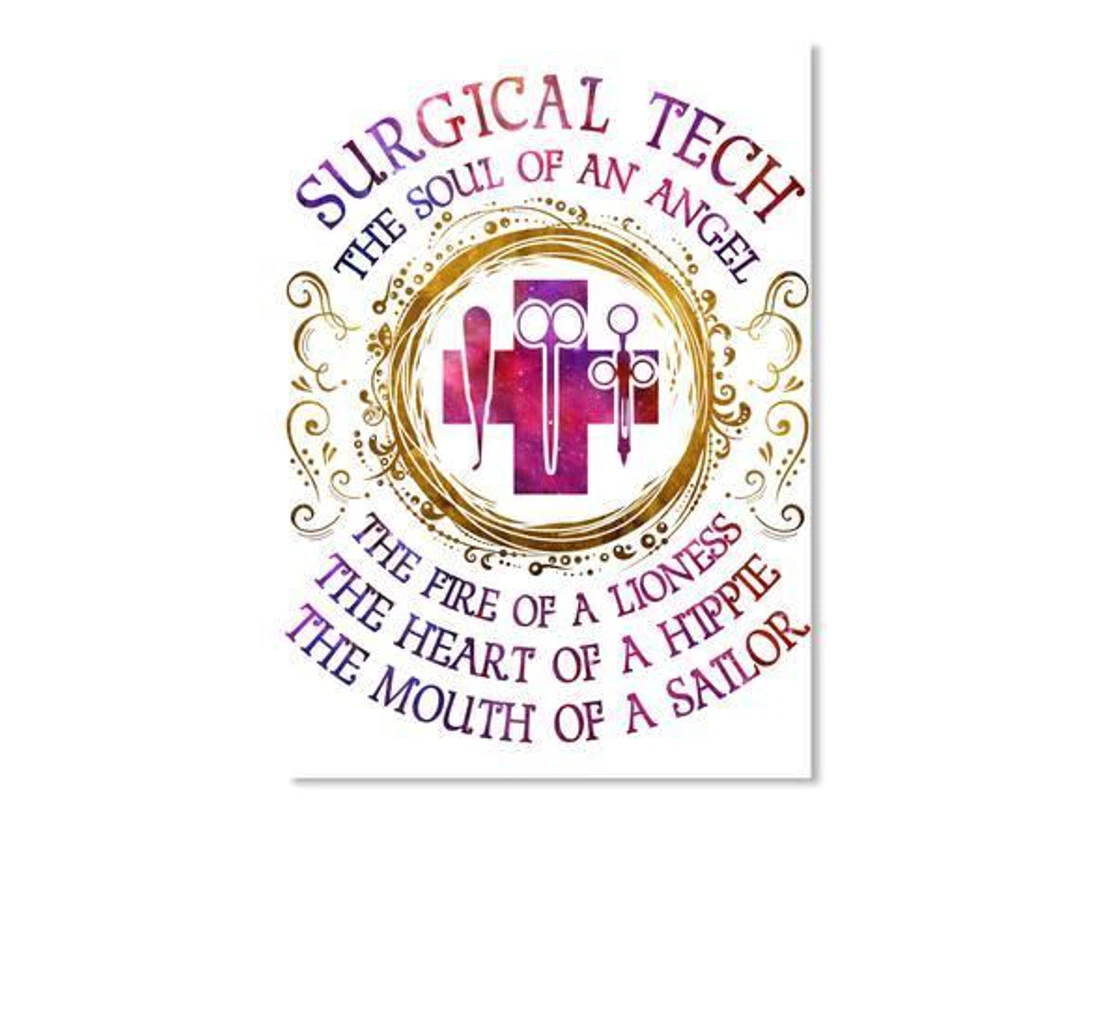 Poster, Canvas - Surgical Tech The Soul Of Angel The Fire Of A Lioness Trending Print Framed Wall Art