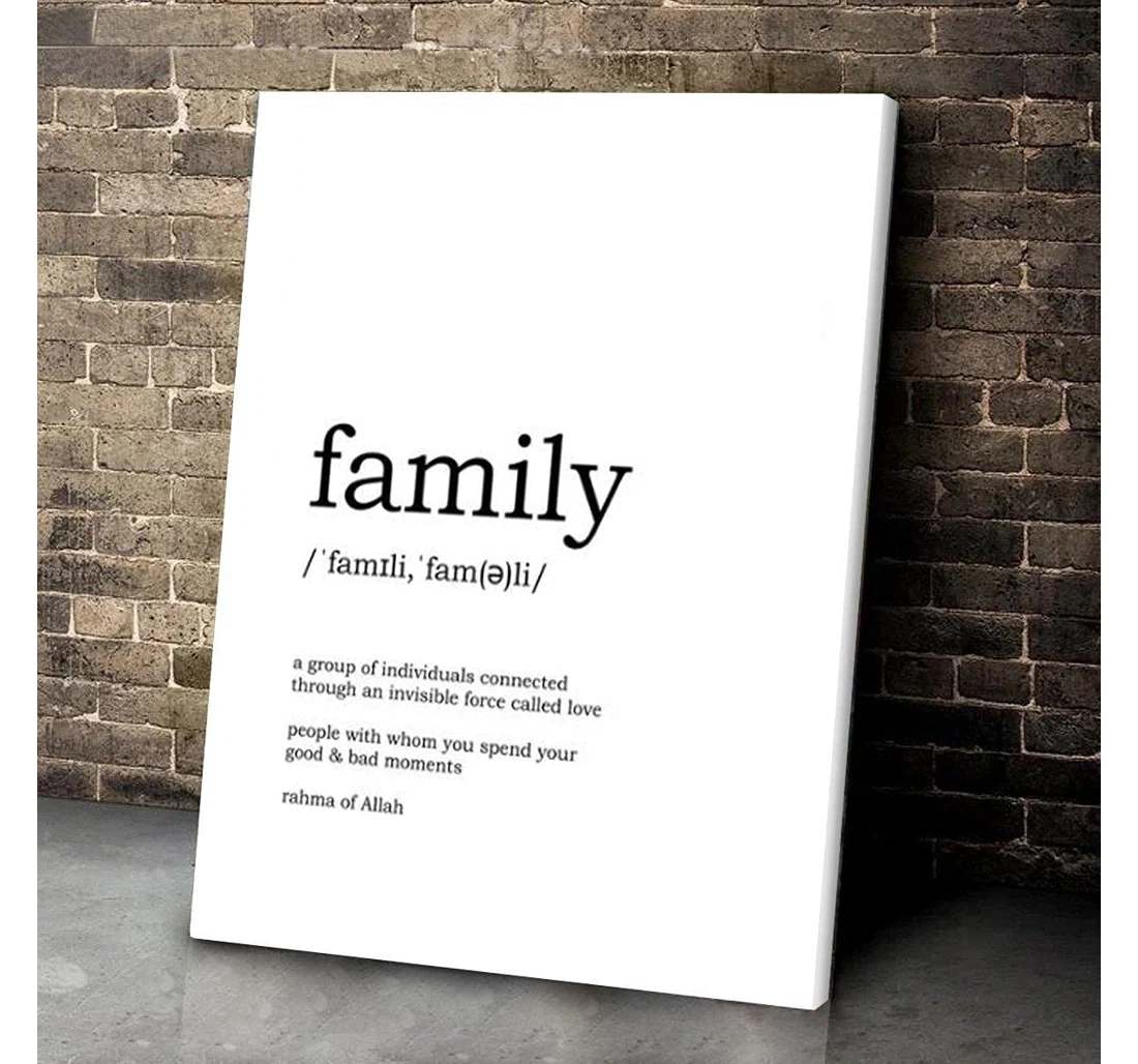 Poster, Canvas - Definition Mom Dad Son Daughter Sign Birthday Wedding Print Framed Wall Art