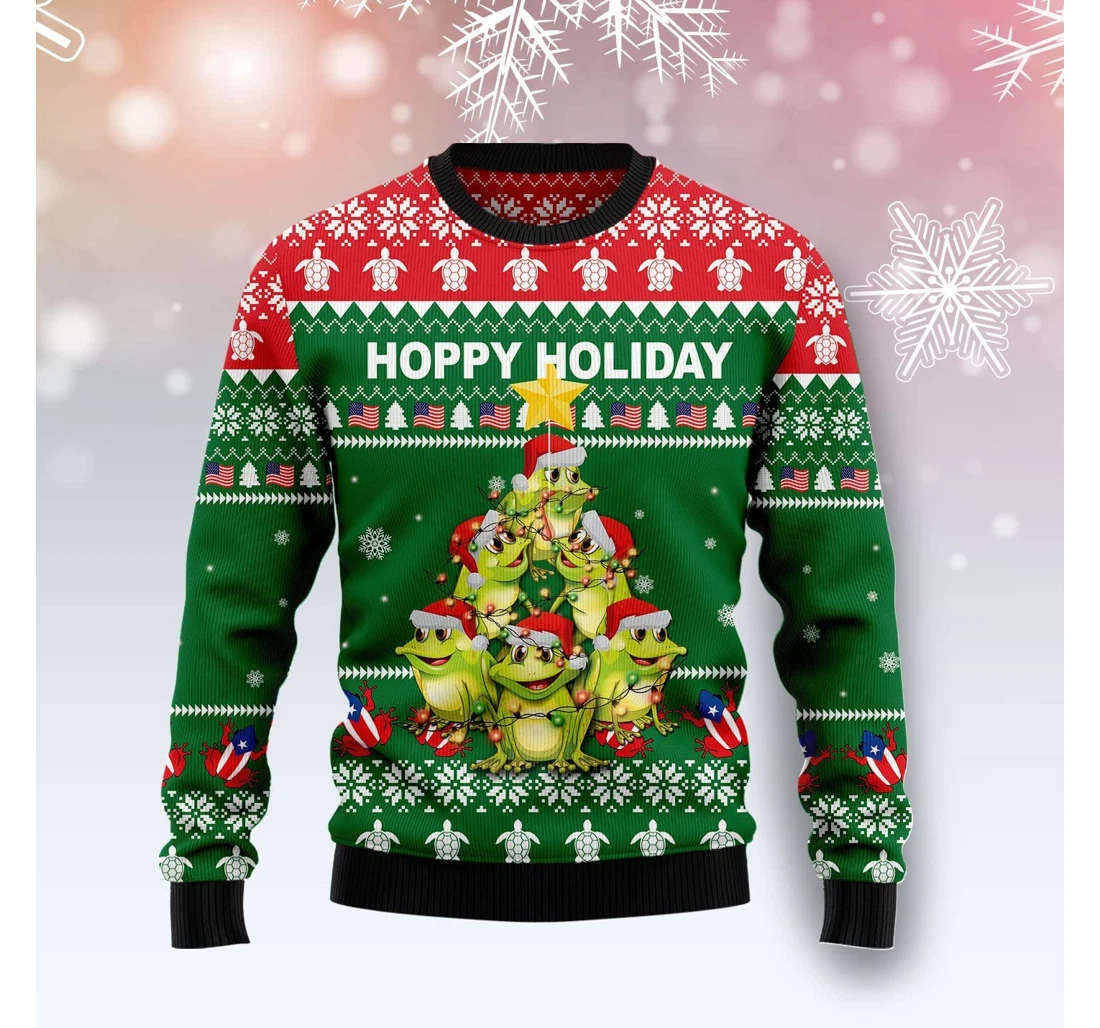 Personalized Frog Christmas Tree Ugly Christmas Sweater Pefect Gift - 3D Printed Pullover Hoodie