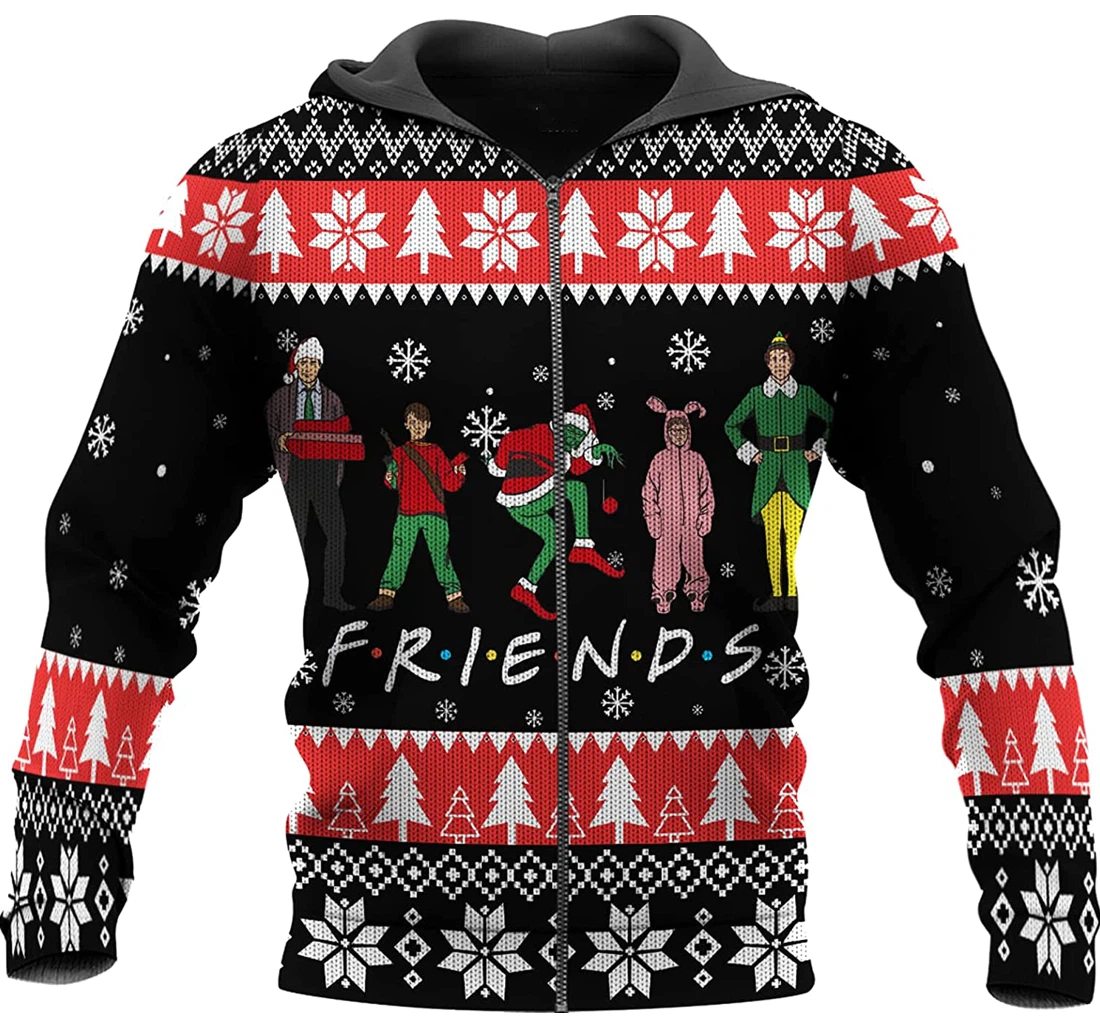 Personalized Funny Christmas Friends Shirts Ugly Christmas Ugly Christmas Sweater Christmas Hoodiesanta Christmas Christmas - 3D Printed Pullover Hoodie